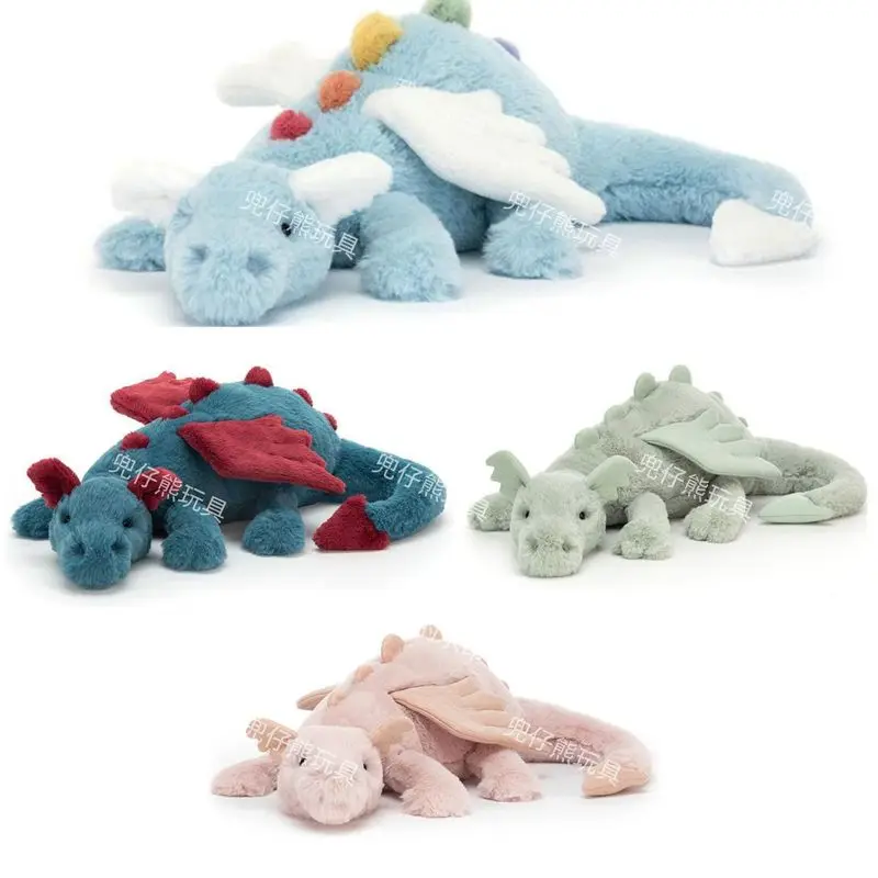 Großes Plüsch-Himmel-fliegendes Regenbogen-Drachen-Spielzeug, weiches Stofftier-Kissen, lustiges, faules Schneedrachen-Geschenk für Kinder und Erwachsene