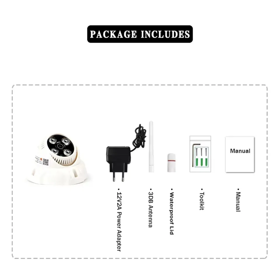 HJT 4MP 2.8mm SONY IMX355 WebGlazok Service MicroSD WiFi Waterproof Audio HumanDetectionFor Wildberries