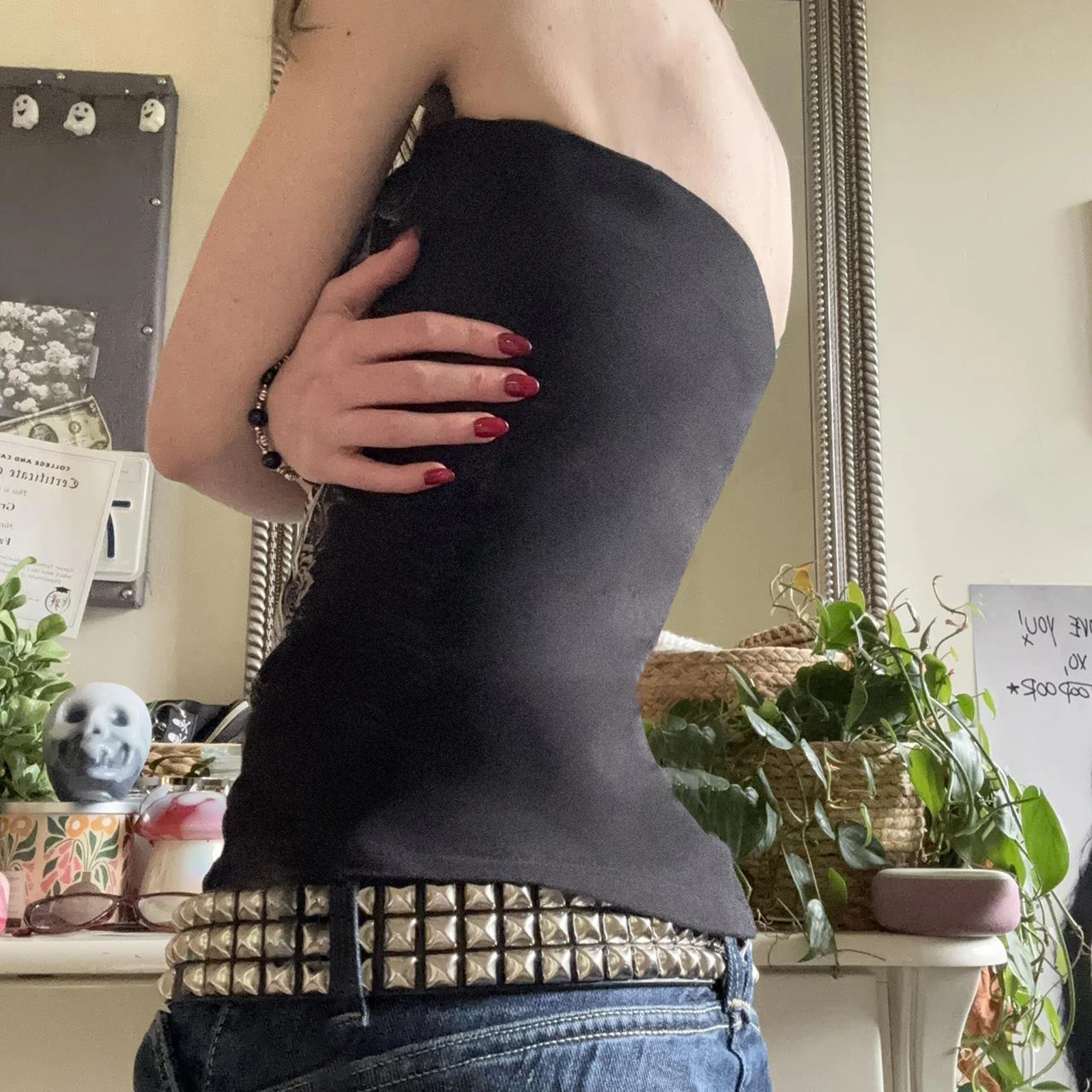 فاسق القوطية Y2K حمالة أنبوب القمم للنساء خمر الجناح طباعة سليم صالح المحاصيل القمم العصابة تي شيرت الصيف E الفتيات سترة #3