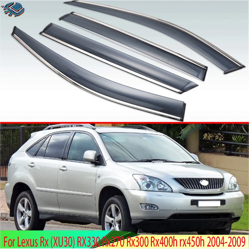 Plastic Exterior Visor Vent Shades Window Sun Rain Guard For Lexus Rx (XU30) RX330 Rx270 Rx300 Rx400h rx450h 2004-2009