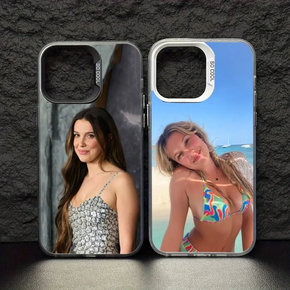 Singer MMB M-Millie Bobby B-Brown Phone Case For iPhone 17 16 15 14 13 12 11 Pro Max Plus Silver Matte Black Cover