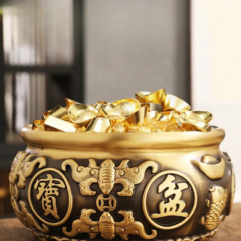 

Pure copper cornucopia beckoning ornaments home living room entrance decoration gifts wealth brass rice jar piggy bank