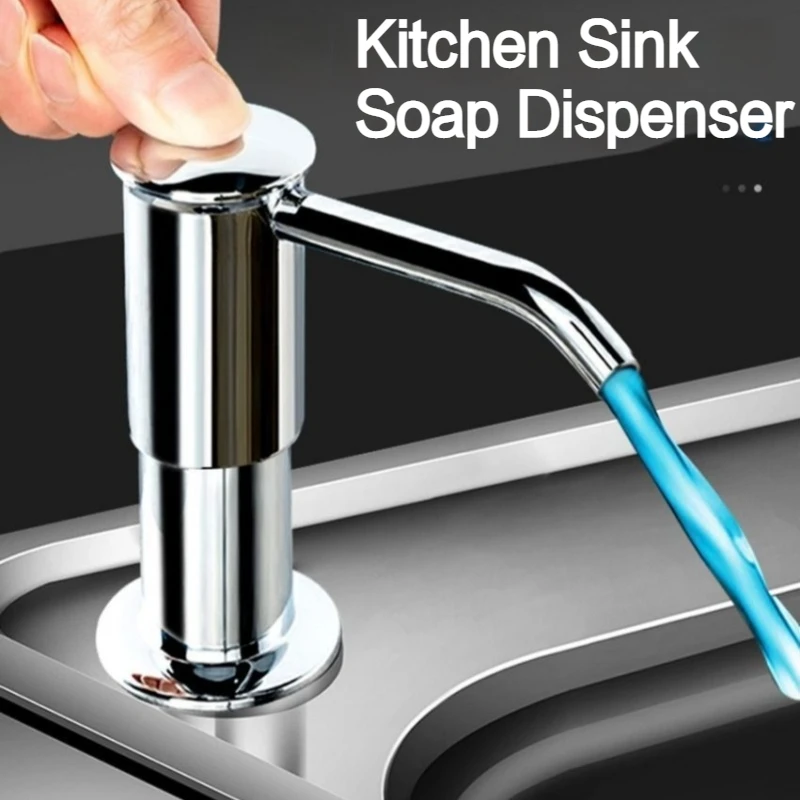 Kitchen Sink Soap Dispenser With Extension Tube Extended Design Spill Prevention Large Flow Kitchen Hand Press Dispenser Soap