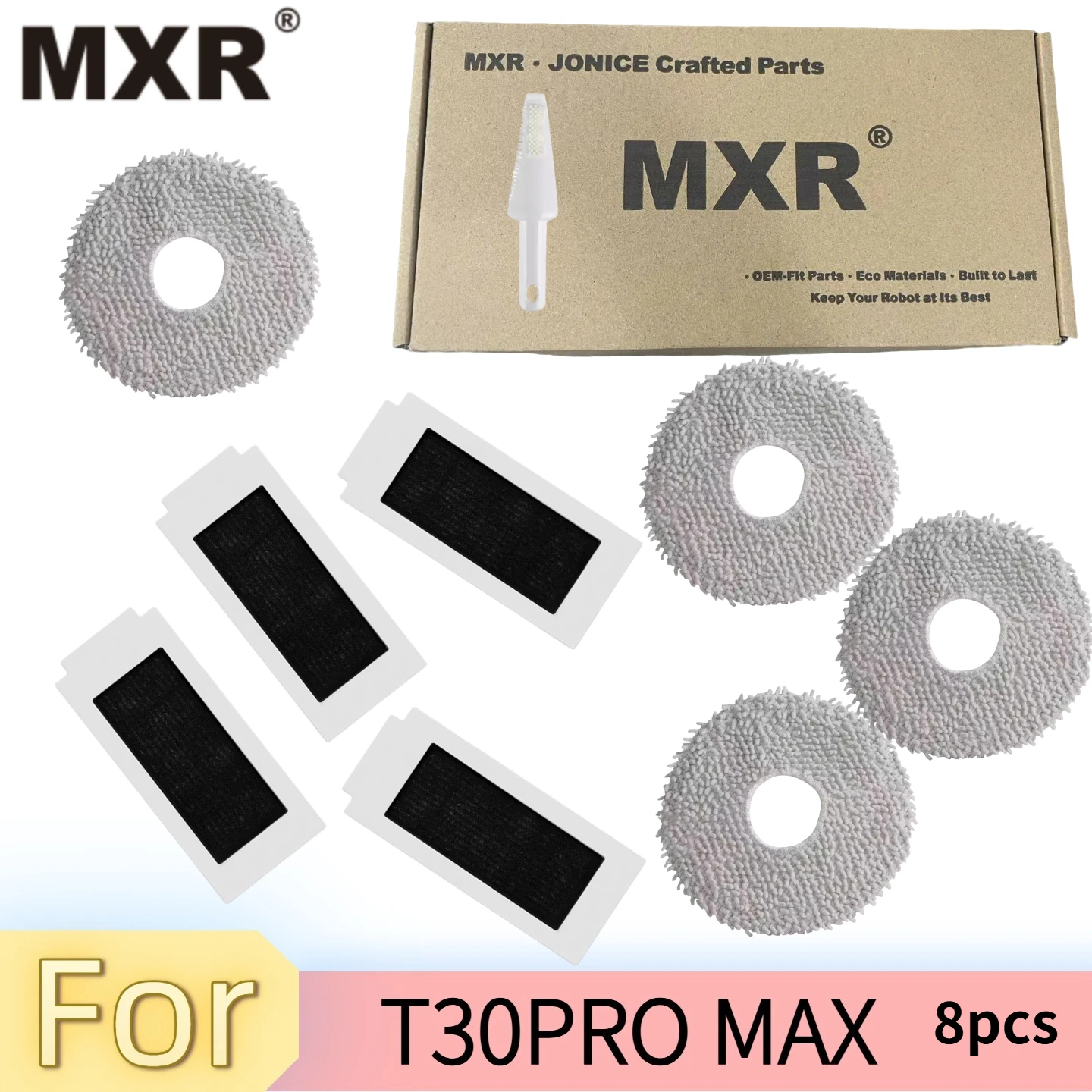 

Accessories for ECOVACS DEEBOT T30S/ T30S COMBO/ T30S AI Robot Vacuum, Replacement Parts Main Brush, Side Brush, Filter, Mop Pa