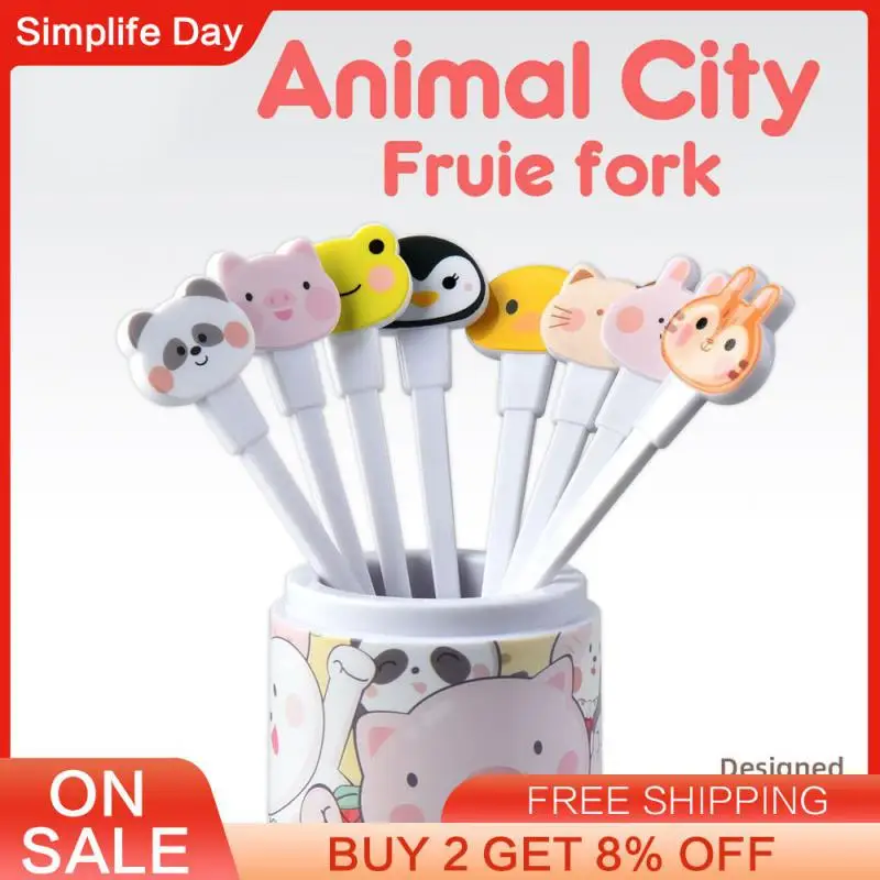 Маленькая и удобная в использовании вилка для столовой посуды с мультяшным рисунком и различными узорами, деликатный и милый безопасный материал