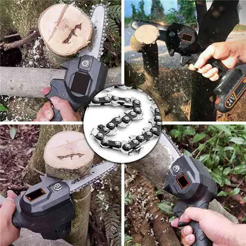 A19F-16 Pcs 4 Inch Mini Steel Chainsaw Chain Electric Pruning Saw Accessory Garden Tool Replacement