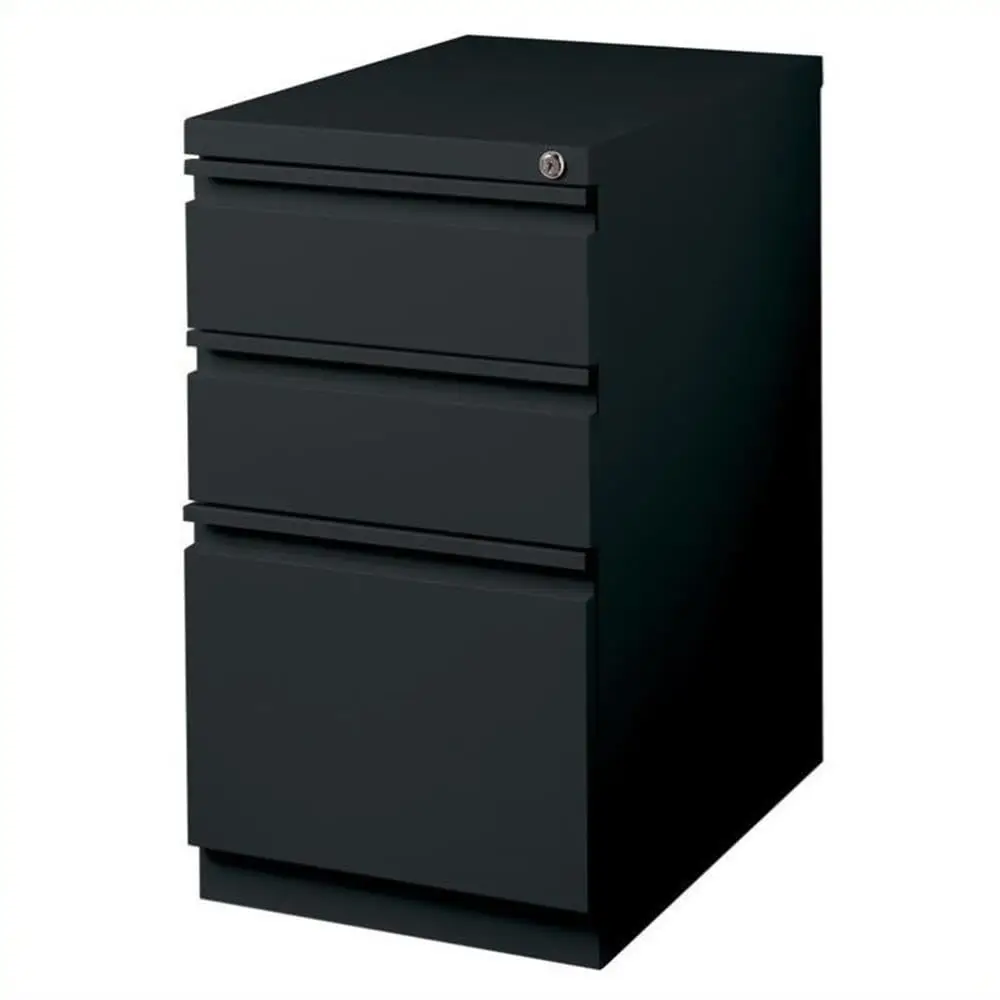 3 Drawers Vertical Black Metal Filing Cabinet Lockable Pre-Assembled Letter Size For Home & Office, Customized