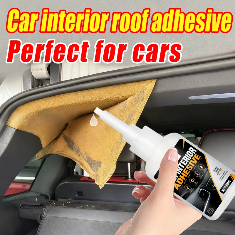 KJM Car Headliner Adhesive 30ml Interior Roof Repair Glue For Leather Fabric Ceiling Liner Trim Strong Bond Auto Upholstery Glue