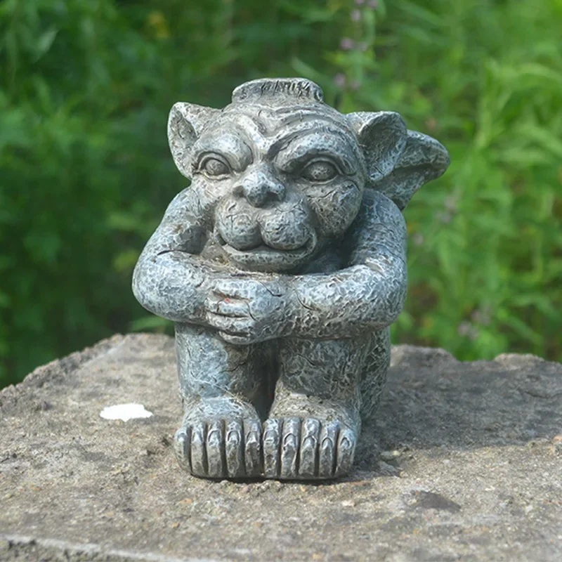 Gargoyle Gothic Decor Statue, Gargoyle Garden Guardian Sculpture, Medieval Gargoyle Mantel Office Bedroom Garden Decoration