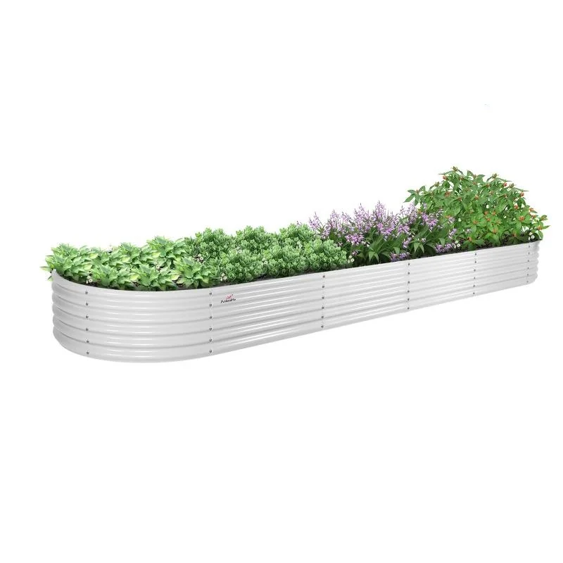 

Modular Oval Metal Raised Flower Beds, Durable and Stylish Planters for Growing Vegetables and Flowers, Easy to Assemble ,Sturdy