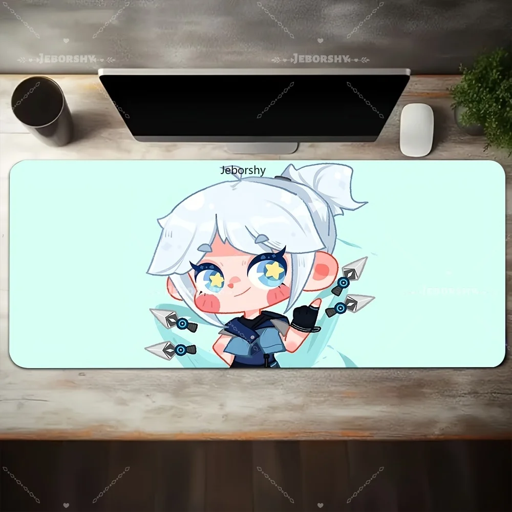 Pro Speed XXL Pink-purple Gradient Hair Little Devil Cute Girl Gaming Mouse Pad Non-Slip Rubber Stitched Oversized Desk Mat for