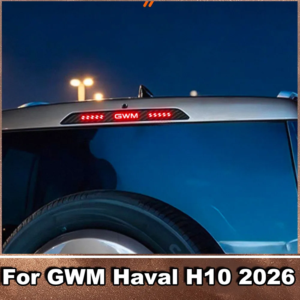 For GWM Haval H10 2026 Devil Eye High Mount Brake Light Reflective Sticker Carbon Fiber Rear Light Decal
