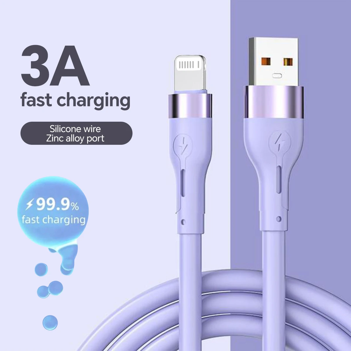 Cable USB de carga rápida 3A para iPhone 14 11 12 13 Pro X XS Max 6 7 8 Plus SE iPad Cable cargador de teléfono Cable de datos 1,5/2m 6 pies