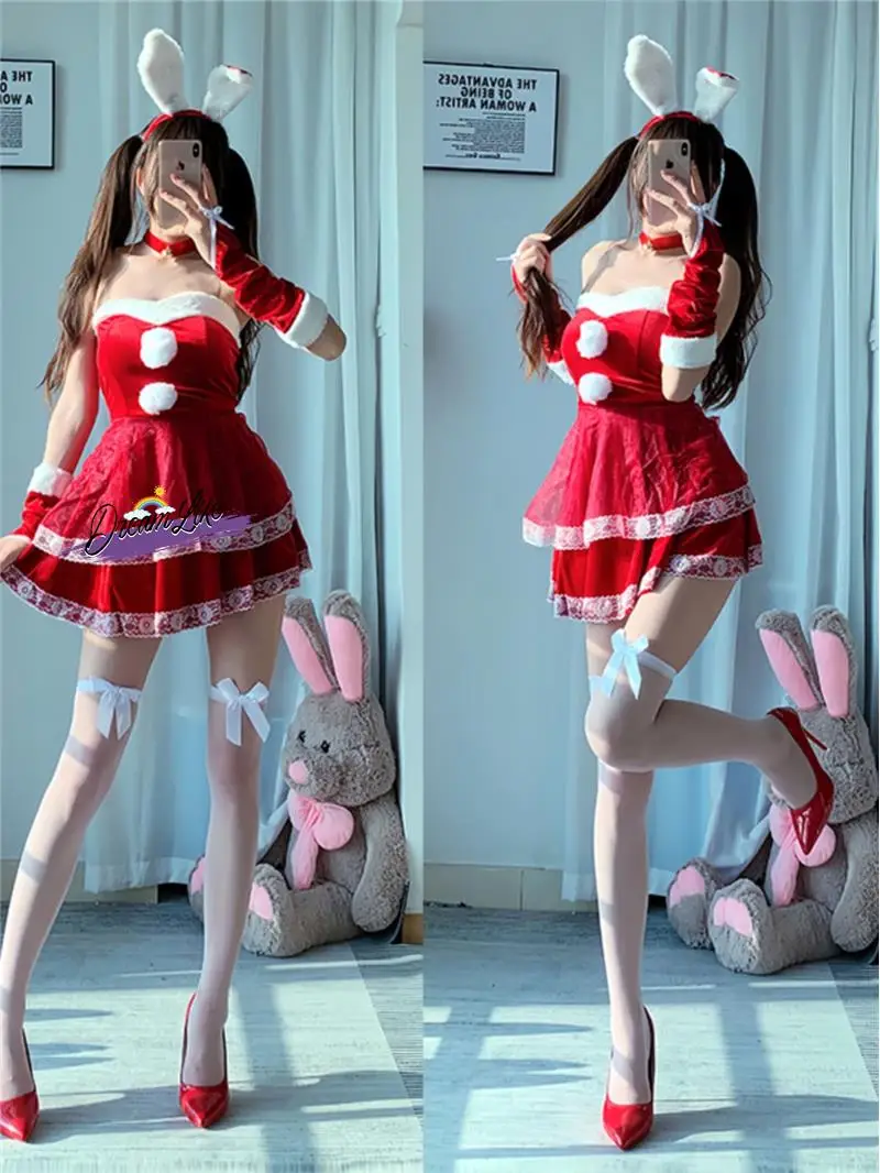 

Sexy Red Rabbit Girl Costume Dress Women's Cosplay Role-playing Christmas New Year's Dress Cotton Traditional Chinese Stage C...