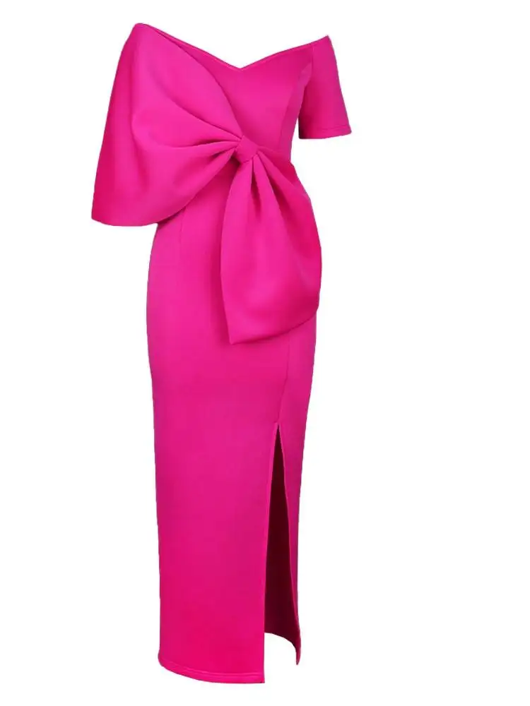 

Extra Large Size Women's Dr with Knot Slit for Evening Ball Gown Special plus Size Clothing for Women