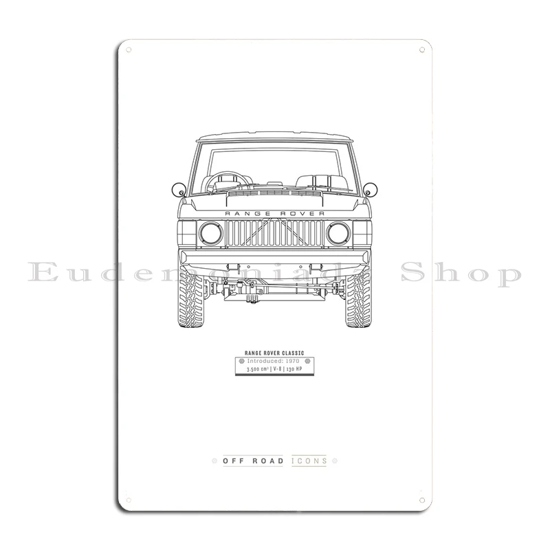 Range Rover Classic Bw Metal Plaque Poster Cinema Pub Plaques Iron Wall Mural Tin Sign Poster