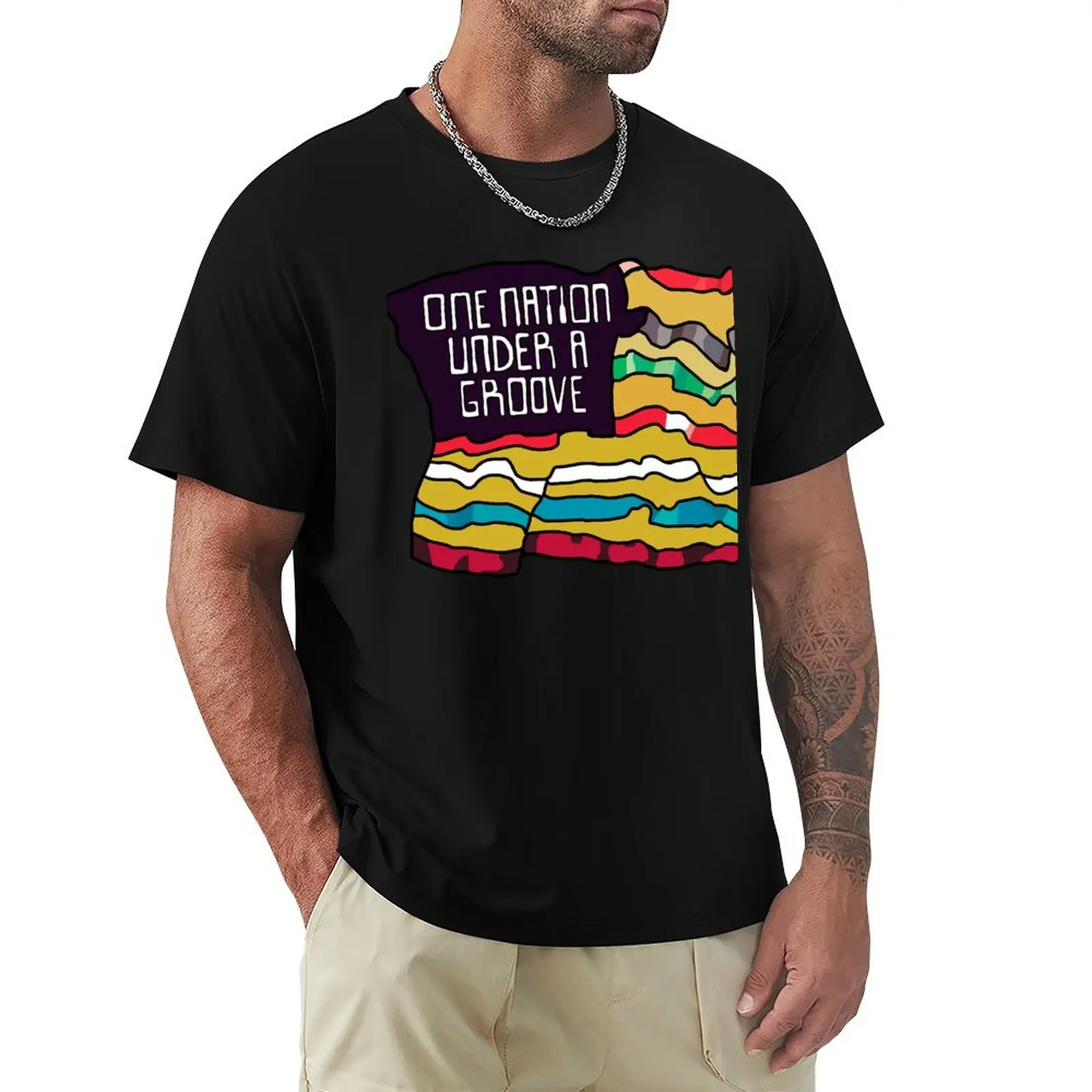 One Nation Under A Groove Funkadelic Quote T-Shirt Work Casual Loose Fit T-Shirt