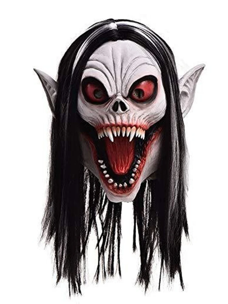 Horror Monster Mask Superhero Movie Cosplay Head Cover Halloween Costume Party Haunted House Prank Prop Long Tongue Latex Masks