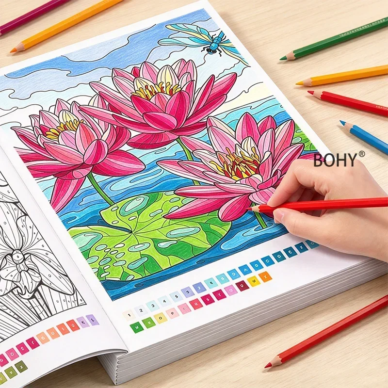 Adult Digital Coloring Book, 32 Pages, Featuring Exquisite Thread Drafts on Themes Such As Foxes/lively Butterflies/fun Ladybugs