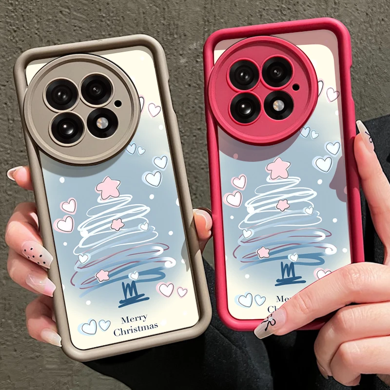 Love Heart クリスマスツリー OnePlus 13 12 13R 13T 12R 11R ACE 5 3 2用 耐衝撃 ソフトシリコンケース OnePlus 13用
