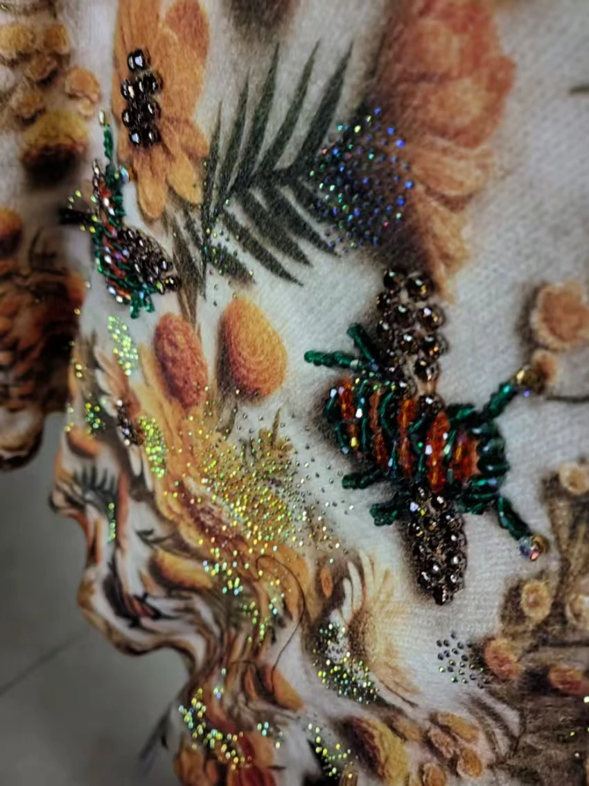 الصورة الحقيقية الماس غرزة تريكو سترة المرأة الخريف الشتاء الاتجاه موضة جديدة 2025 الجولة الرقبة بلوفر مغزول لاعبا #3