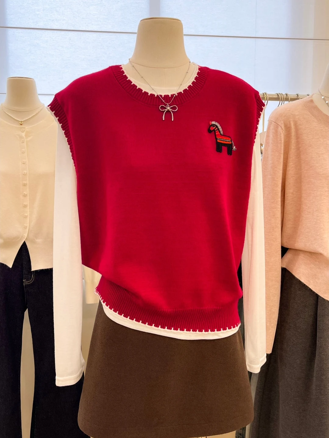 Gilet lavorato a maglia coreano Sle rotondo Ne Svel da donna sciolto dimagrante autunno inverno Top Faionable calore confortevole