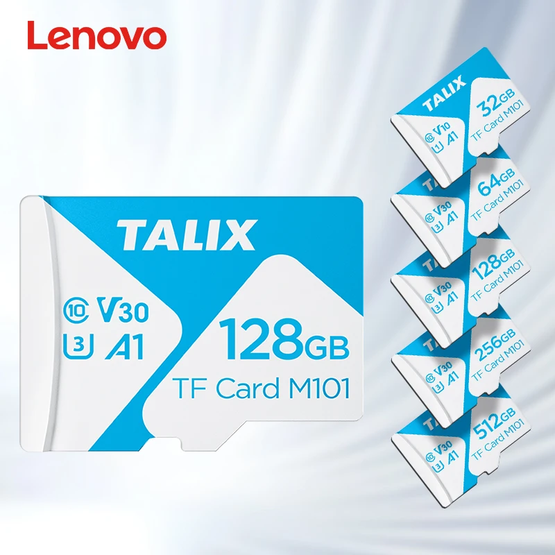 Lenovo TALIX Micro SD-Karte 32GB-512GB V30 U3 A1 Klasse 10 Hochgeschwindigkeits-TF-Karte für Überwachungskameras & Smart Devices DJI Drohne