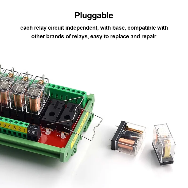10 kanałów do montażu na szynie DIN G2R-1 12V 24V DC moduł przekaźnika interfejsu PNP NPN kompatybilny PLC płyta wzmacniacza izolacji sygnału — zdjęcie 3