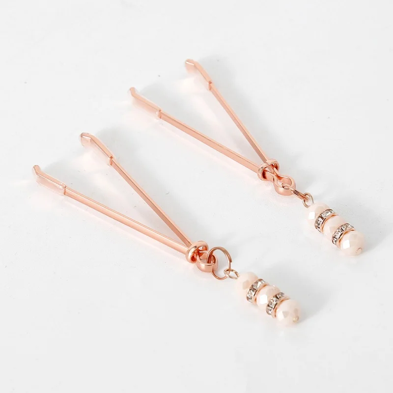 Erotic Gadget Rose Gold Nipple Clamps Fetish Breast Massage Tweezers BDSM Slave Bondage Role Play Adult Games Sex Toys For Women - Image 2