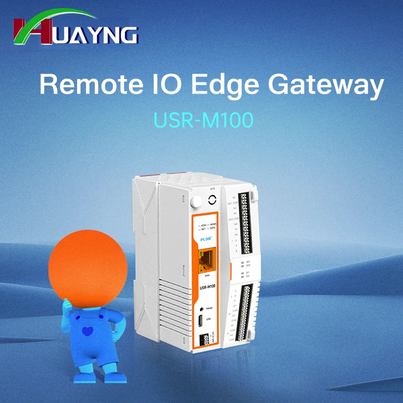 PUSR Remote IoT Gateway Ethernet Network Piont 300/1000 Modbus Gateway IO Extender SD Card Offline Caching USR-M100-ETH/HMETH