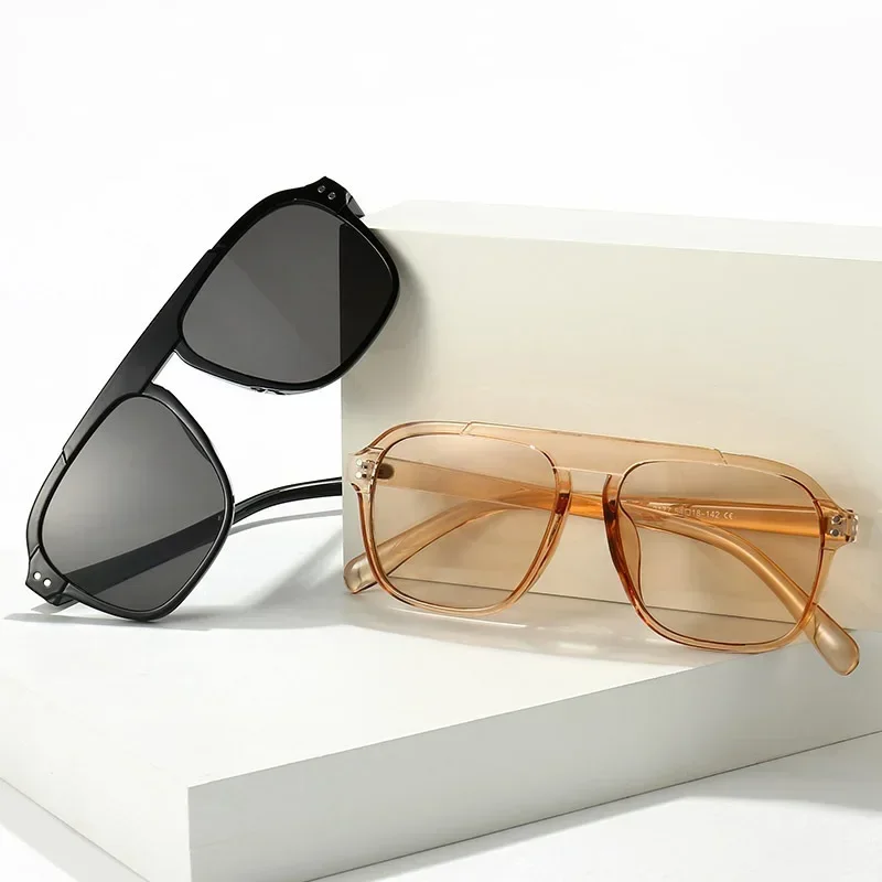 

Trendy Driving Cycling Sport Sunglasses Vintage Brand Square Shades Classic Sunglasses Men Oversized Frame UV400 Sunglasses