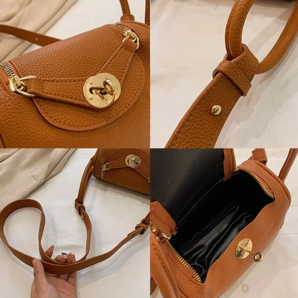 Draagtassen Met Hoge Capaciteit Minimalistische Crossbody Pu Lederen Onderarmhandtas Effen Kleur Enkele Schoudertas Meisje