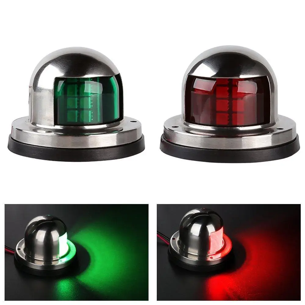 Navigation Lights Red Green 112 Degree Visibility 1 Nm Marine LED Light Set for Boat Bow Safety