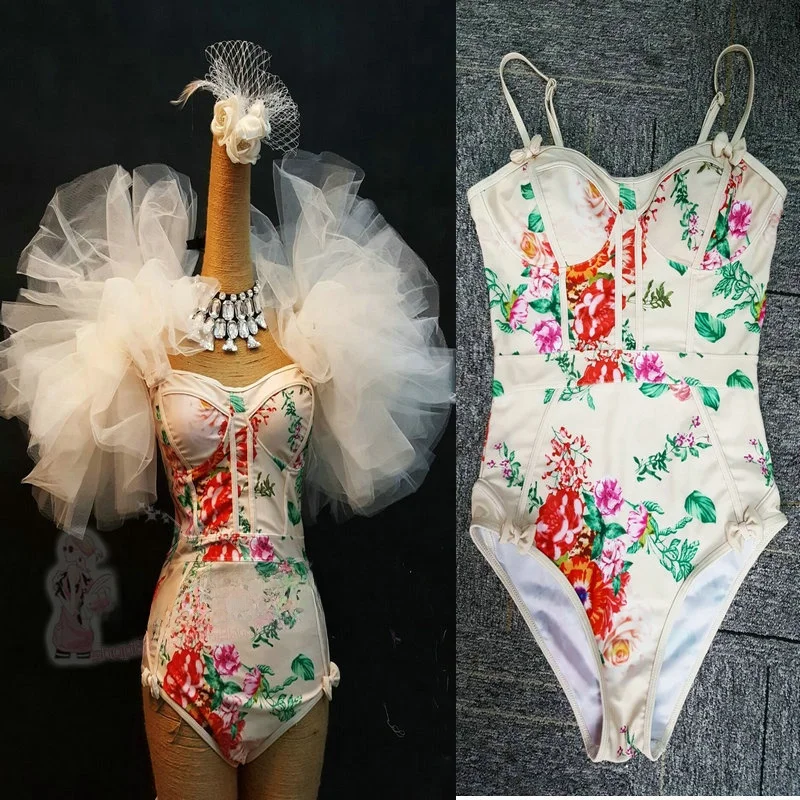 

Modern Jazz Dance Costume Wedding Dress Shoulder Decor Sexy DJ Performance Clothing Male Female Singer DS Performance Suit