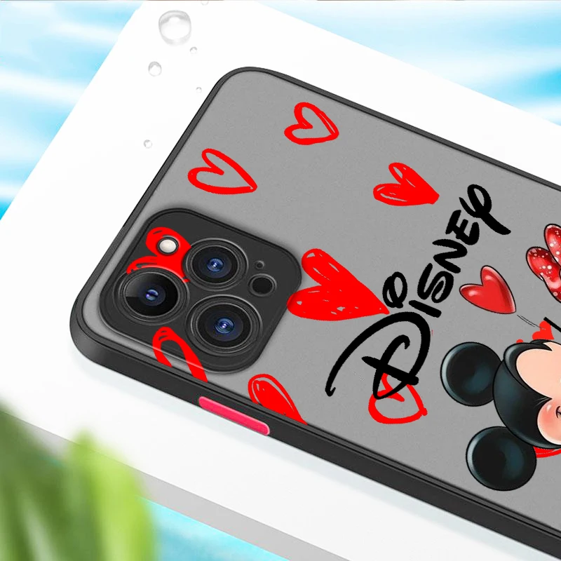 Disney Mickey Minnie Mouse Frosted Translucent For Apple iPhone 15 14 13 12 11 XS XR X 8 7 SE Pro Max Plus Mini Matte image 4