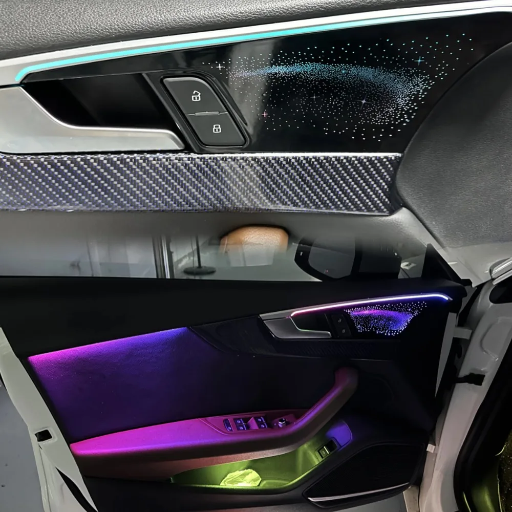 MMI Control Ambient Lighting Kit for Audi A4 A5 B9, 64 Color Dynamic RGB LED Interior OEM Integration System 2017-2024