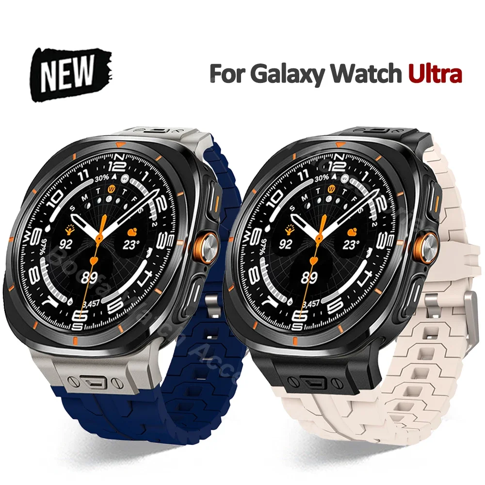 

Men Silicone Loop Strap for Samsung Galaxy Watch Ultra 47mm No Gaps Band for GALAXY WATCH 47MM ULTRA Sports Curved End Bracelet