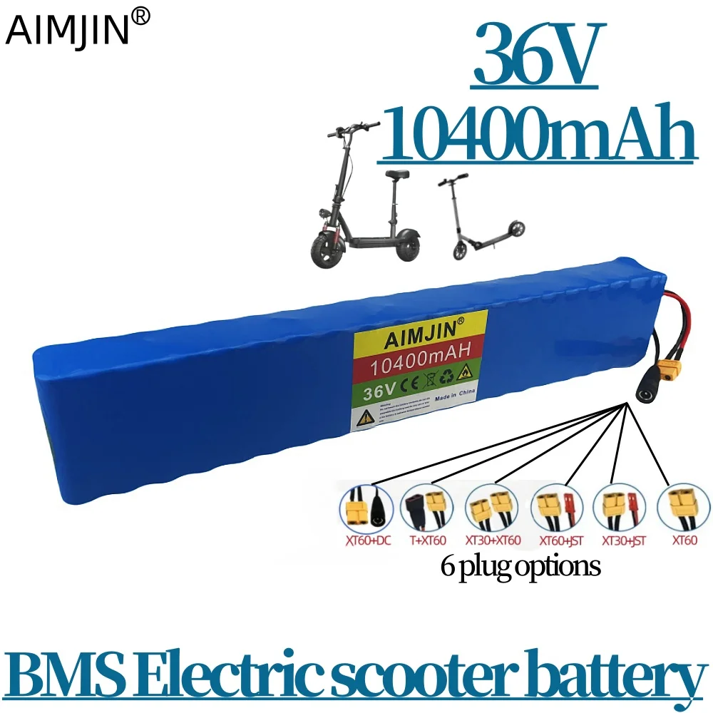 

10S4P 36V 10400mAh 18650 rechargeable lithium-ion battery pack with built-in BMS suitable for bicycles and electric scooters