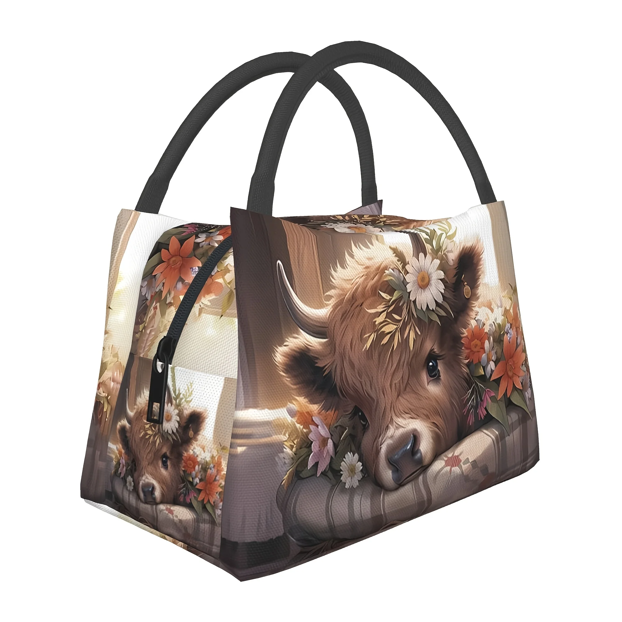 

1pc Men's & Women's Thermal Lunch Bag & Handbag Suitable for Camping, Picnic, Beach, Office - Highland Carrier with Zipper Closu