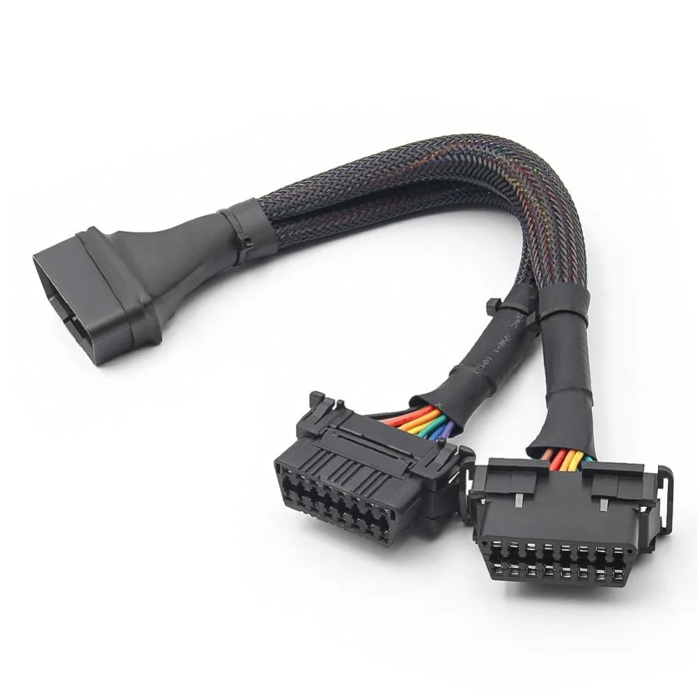 Vehicle Diagnostics 30CM OBD2 Splitter Obd2 Splitter Y Splitter Cable 30CM Length 16-pin Connector For Diagnostic Scanners