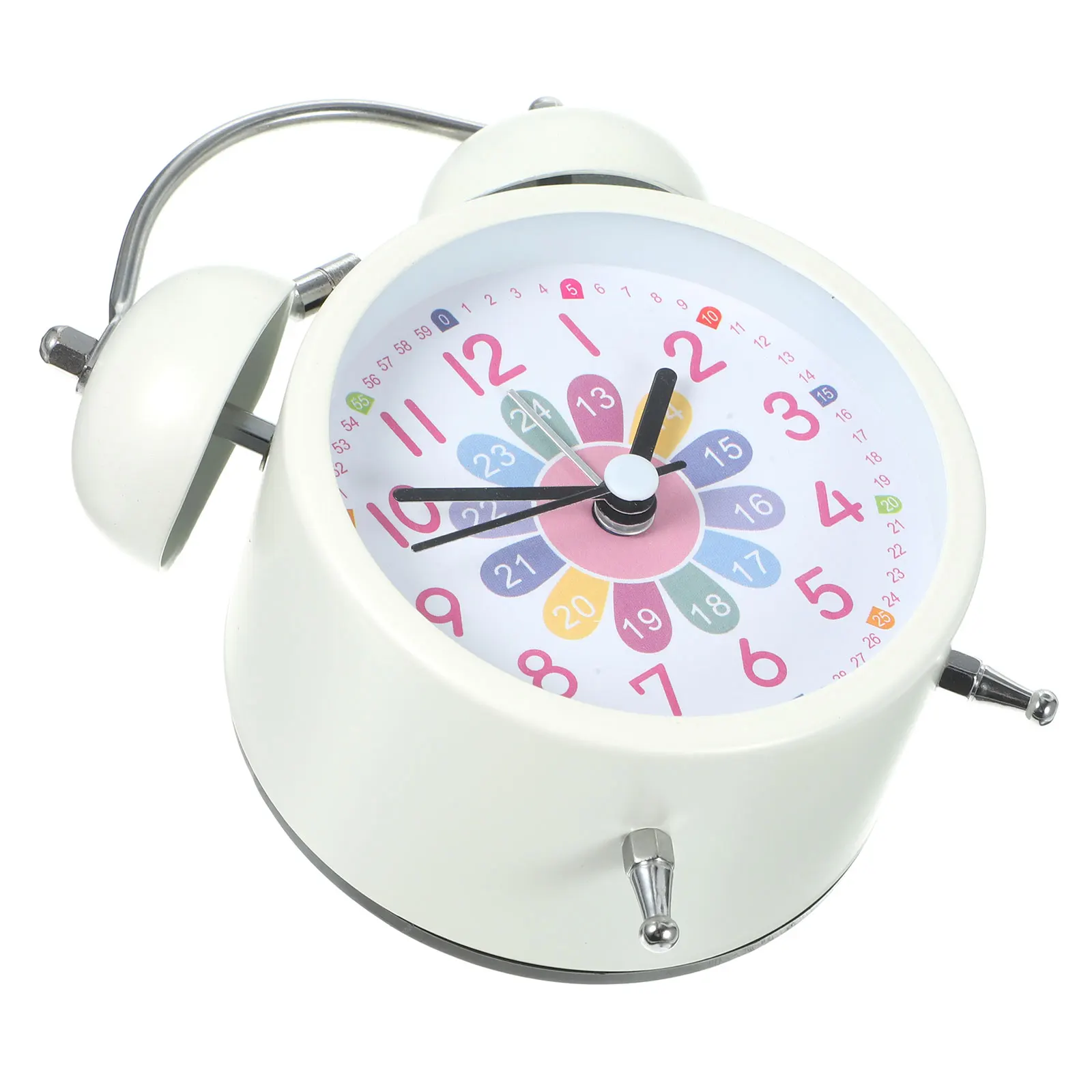 

Luminous Alarm Bedroom Table Decor Mute Clock Small Metal Child Desk White Round Digital Alarm Clock Home Office Use