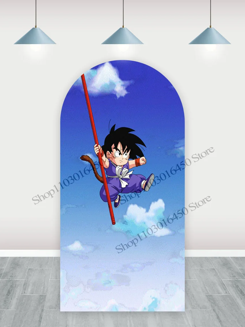 Bandai Dragon Ball Bogen Hintergrund Geburtstag Party Dekoration für Jungen Doublesides Fotografie Hintergrund Polyester Studio Requisiten