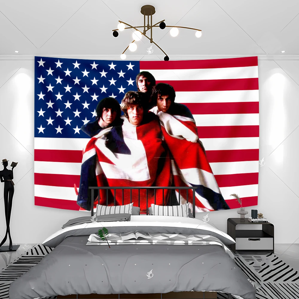 The Who British Rock Band 80s Vintage Music Poster Bohemian Wall Tapestries Flags Mandala Home Decor Banners Accessories