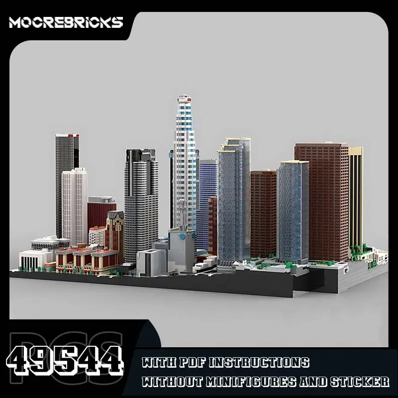 Modern Downtown Los Angeles Architectural Complex Building Blocks City Landmark Architecture Model Bricks Toy Children\'s Gifts