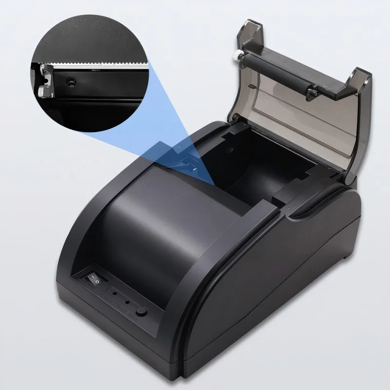 Impresora térmica de recibos de 58 mm con puerto USB + LAN Resolución de 203 DPI Cortador de papel automático de impresión rápida HD para caja registradora