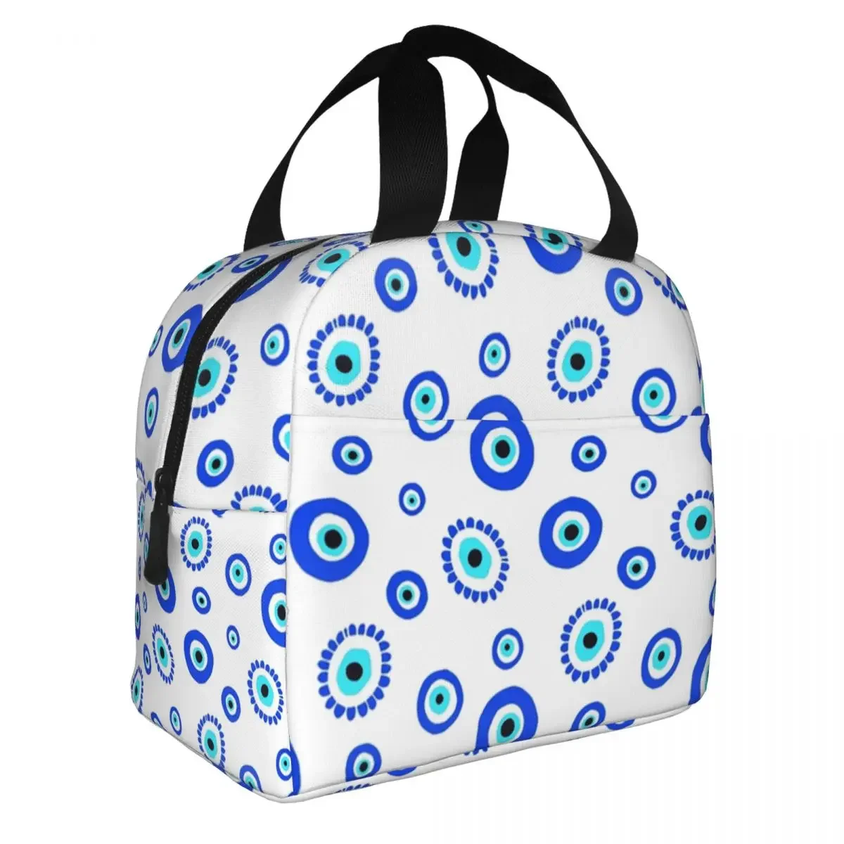 Custom Evil Eye Symbol Insulated Lunch Bag for Women Leakproof Lucky Charm Protection Amulet Thermal Cooler Lunch Box Travel