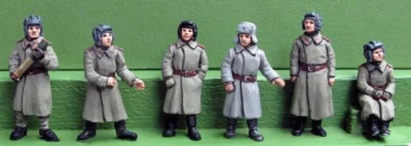 

Масштаб 1/72, литая под давлением фигурка из смолы, комплект модели, советская зимняя артиллерия времен Второй мировой войны, 6 фигурок, неокрашенные