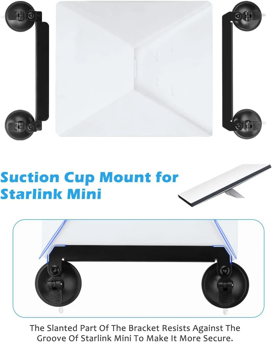 Metall Starlink Mini Schiebedach Saugnapf Montagesatz für Autofenster Starlink Mini Autohalterung Starkes Saugdesign – Detail 7