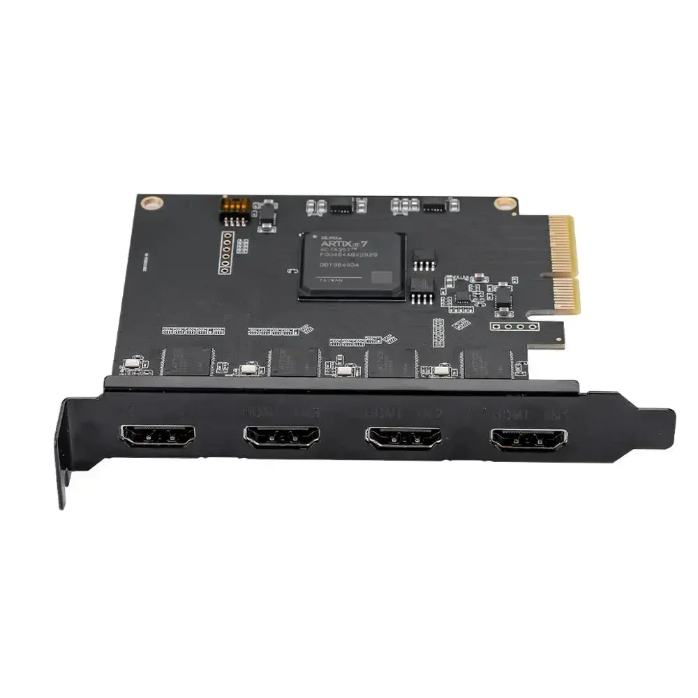 IOCREST 4 Port HDMI-compatibleTo Pcie X4 Quad HDMI Recorder 4K PCI-e Capture Card High Performance HD 4K Input Connection