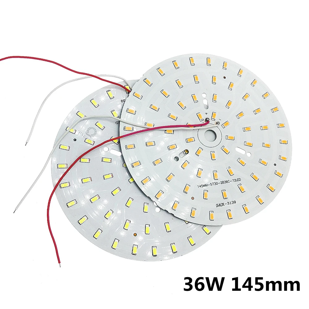 

36W 145mm SMD Brightness SMD Light Board Led Lamp Panel welded 20cm wire led pcb SMD 5730 lamp source For pendant crystal lamp